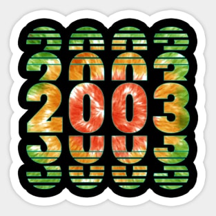 Tie Dye 2003 Birthday Sticker